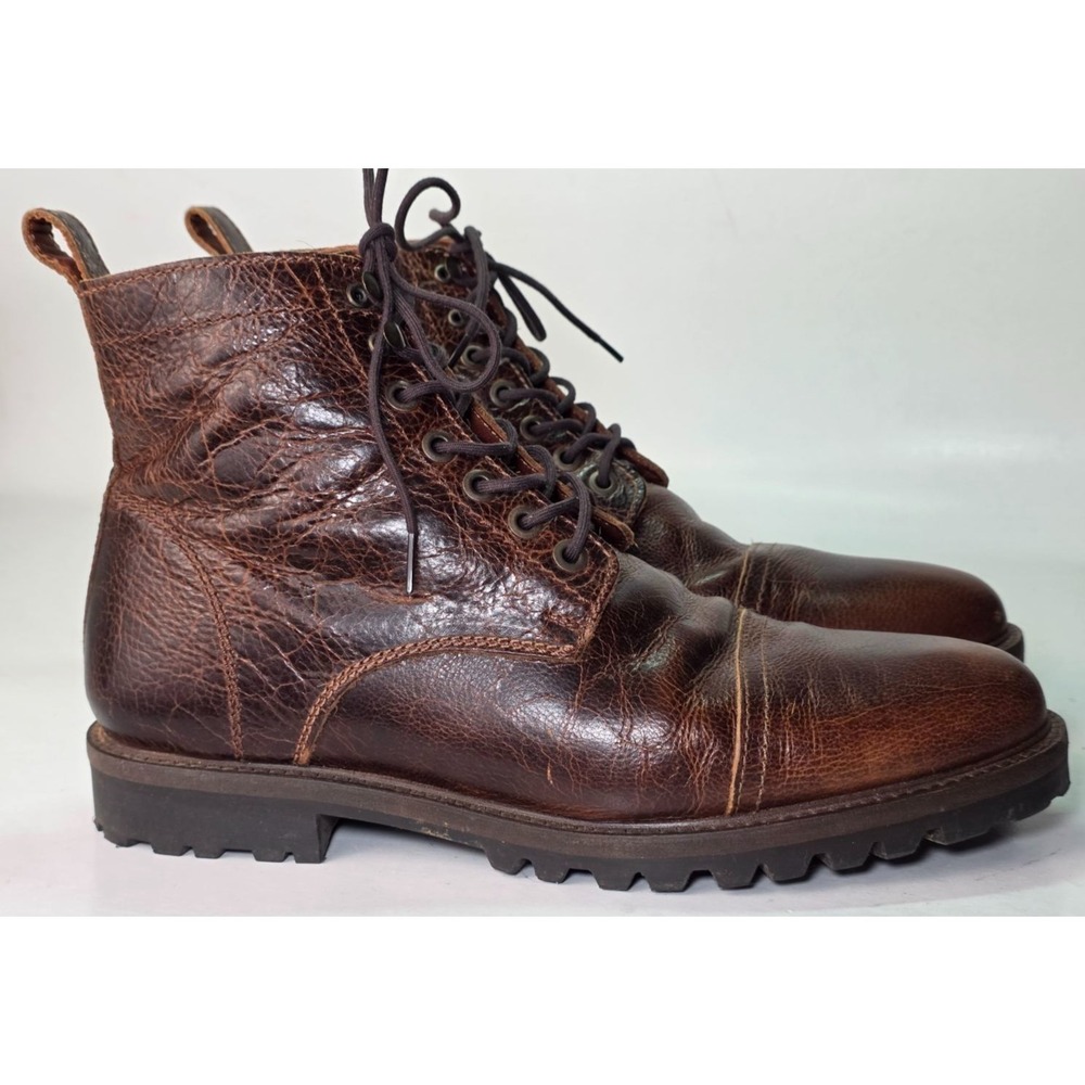 Patina Portland Men's Boots Size 12.5 EU 46 Brown Leather Lace Up High Top Shoes